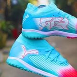  Giày Bóng Đá Cỏ Nhân Tạo Puma Future 8 Ultimate Cổ Cao Xanh biển/Hồng TF 