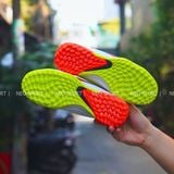  Giày Bóng Đá Cỏ Nhân Tạo Tiempo 9 Pro bo thun Trắng gót Cam, Đế Hai Màu TF 