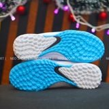  Giày Bóng Đá Cỏ Nhân Tạo Tiempo 9 Pro Bo Thun Trắng Đế Xanh Da TF 