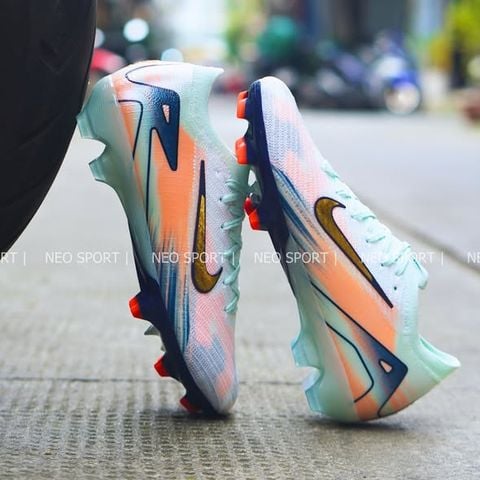  Giày Bóng Đá Cỏ Tự Nhiên Mercurial Vapor 16 bo thun MDS009 Xám Xanh FG 