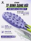  Giày Bóng Đá Cỏ Nhân Tạo Chính Hãng Kelme Flash 6.0.4 Bo Thun Trắng Đế Tím/Chuối TF - 8621ZX1406 