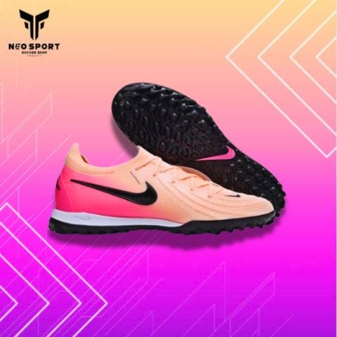  Giày Bóng Đá Cỏ Nhân Tạo Phantom GX2 Elite V1.2 Bo Thun Cam Nhạt Gót Hồng Boost Trắng TF 