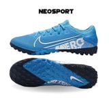  Giày Bóng Đá Cỏ Nhân Tạo Mercurial Vapor 13 Pro Bo Thun Xanh Bích/Trắng TF 