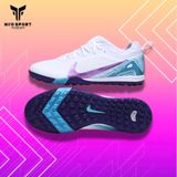  Giày Bóng Đá Cỏ Nhân Tạo Mercurial Vapor 16 Pro Bo Thun Trắng Đế Tím Đậm TF 