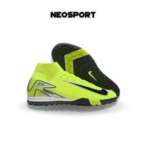  Giày Bóng Đá Cỏ Nhân Tạo Mercurial Superfly 10 Cổ Cao Chuối Đế Đen TF 