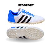  Giày Bóng Đá Cỏ Nhân Tạo 3 sọc 11Pro NEO Da sần Xanh Trắng TF 