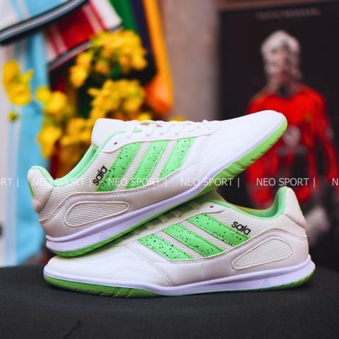  Giày Bóng Đá Futsal Top Sala Competition 2 Trắng/Xanh Lá IC 