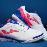  Giày Bóng Đá Futsal Joma FS Reactive Trắng Gót Xanh Bích Logo Hồng IC 