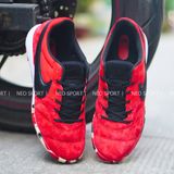 Giày Đá Banh Futsal Tiempo Sala Premier Đỏ Logo Đen ĐẾ Camo IC 