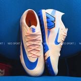  Giày Bóng Đá Cỏ Nhân Tạo Mercurial Vapor 16 Elite Bo Thun Cam Nhạt Đế Xanh Bích TF 
