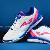  Giày Bóng Đá Futsal Joma FS Reactive Trắng Gót Xanh Bích Logo Hồng IC 