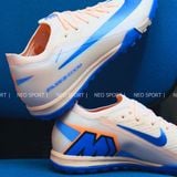  Giày Bóng Đá Cỏ Nhân Tạo Mercurial Vapor 16 Elite Bo Thun Cam Nhạt Đế Xanh Bích TF 
