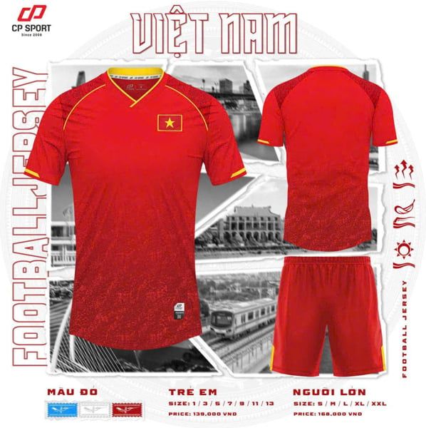  Bộ Quần Áo Bóng Đá CP Việt Nam - VN Đỏ 