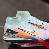  Giày Bóng Đá Cỏ Nhân Tạo Mercurial Superfly 10 Cổ Cao MDS009 Xám Xanh TF 