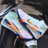  Giày Bóng Đá Cỏ Nhân Tạo Mercurial Superfly 10 Cổ Cao MDS009 Xám Xanh TF 