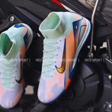  Giày Bóng Đá Cỏ Nhân Tạo Mercurial Superfly 10 Cổ Cao MDS009 Xám Xanh TF 