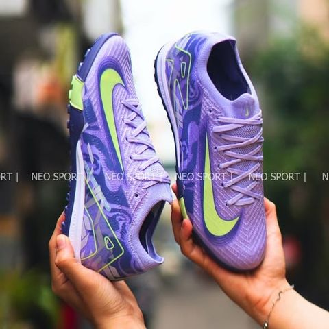  Giày Bóng Đá Cỏ Nhân Tạo Mercurial Vapor 16 Elite Bo Thun Tím Nhạt/Chuối TF 