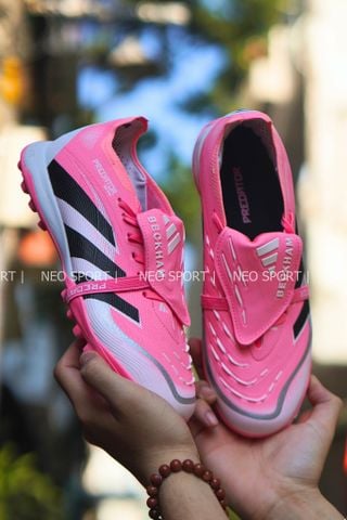  Giày Bóng Đá Cỏ Nhân Tạo Predator 25 Elite Lưỡi Gà Gập Thun Hồng TF 