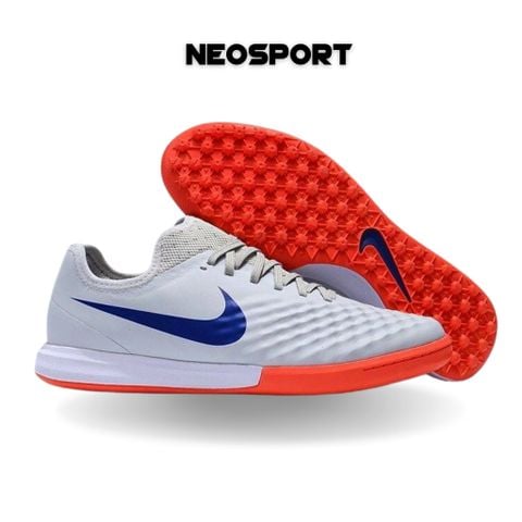  Giày Bóng Đá Cỏ Nhân Tạo Magistax bo thun Xám Đế Cam TF 