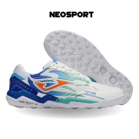  Giày Bóng Đá Cỏ Nhân Tạo Joma FS Reactive Trắng Xanh Bích TF 