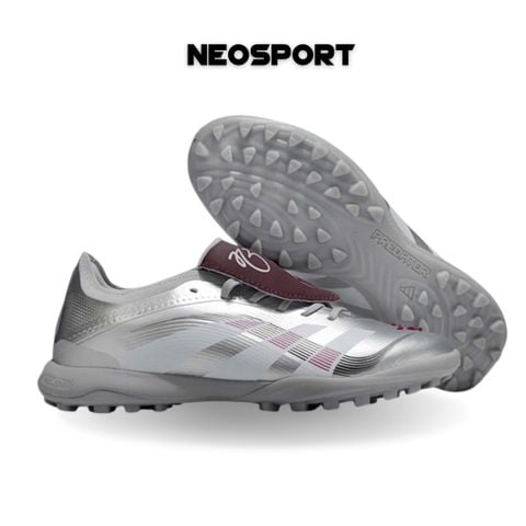  Giày Bóng Đá Cỏ Nhân Tạo Predator 25 League Lưỡi Gà Gập Xám Bạc TF 