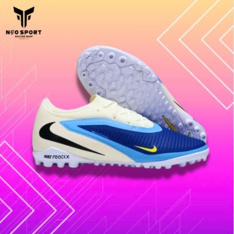  Giày Bóng Đá Cỏ Nhân Tạo Phantom 6 Pro Bo Xanh Bích Gót Trắng TF 