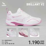  Giày Pickleball Kamito Brillant V2 Trắng/Hồng 