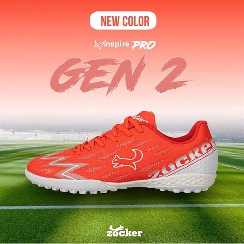  Giày Bóng Đá Chính Hãng Zocker Inspire Pro Gen 2 Đỏ TF 