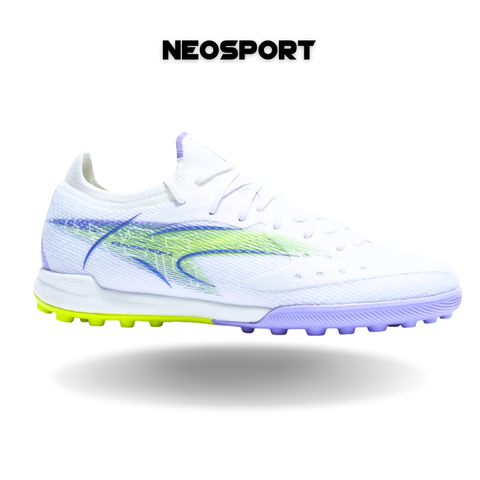  Giày Bóng Đá Cỏ Nhân Tạo Chính Hãng Kelme Flash 6.0.4 Bo Thun Trắng Đế Tím/Chuối TF - 8621ZX1406 