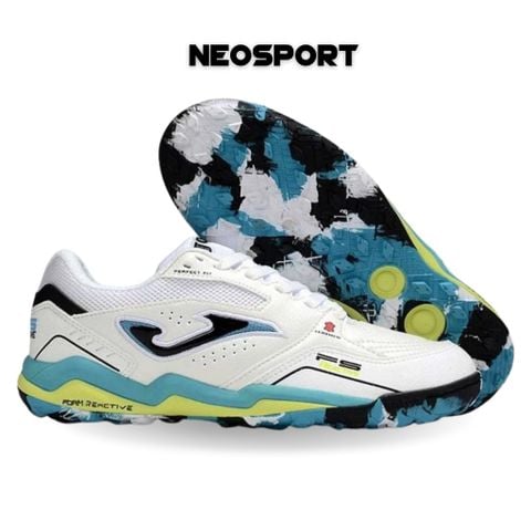  Giày Bóng Đá Cỏ Nhân Tạo Joma FS Reactive Trắng Xanh Ngọc TF 