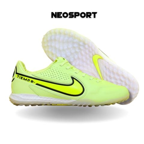  Giày Bóng Đá Cỏ Nhân Tạo Tiempo 9 Pro Bo Thun Xanh Mint Đế Trong TF 