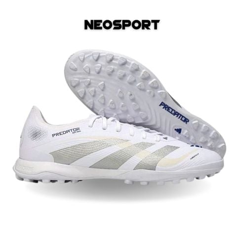  Giày Bóng Đá Cỏ Nhân Tạo Predator 25 Pro Trắng/Xám TF 