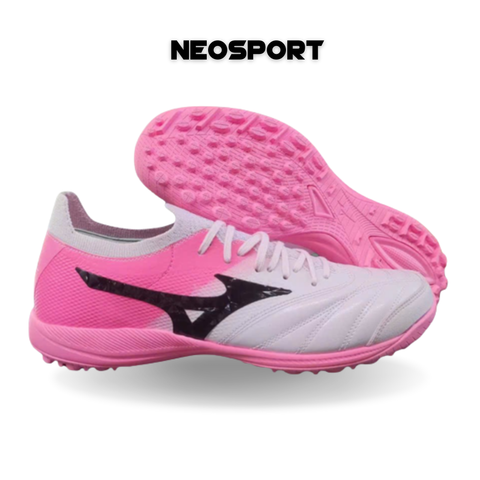  Giày Bóng Đá Cỏ Nhân Tạo Mizuno Morelia Neo 3 Sala Beta SF Bo Thun Hồng Đậm/Trắng TF 