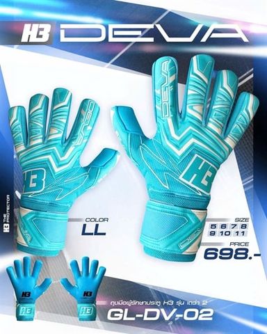  Găng Tay Thủ Môn Chính Hãng Thái Lan H3 DEVA2 Xanh Da 