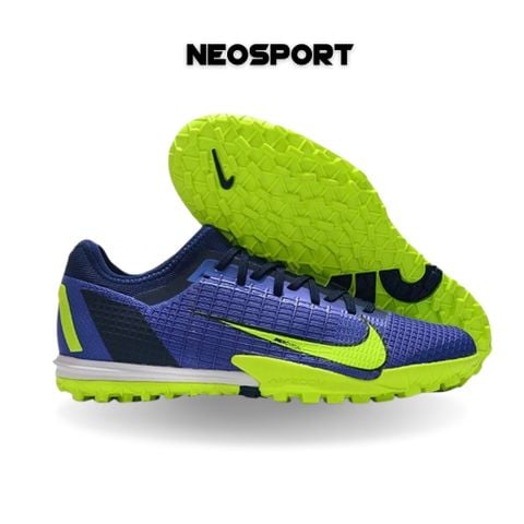  Giày Bóng Đá Cỏ Nhân Tạo Mercurial Vapor 14 Pro Bo Thun Xanh Bích Đế Chuối TF 
