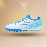  Giày Bóng Đá Cỏ Nhân Tạo Chính Hãng Kelme Flash 6.0.4 Bo Thun Trắng/Xanh Da TF - 8621ZX1406 