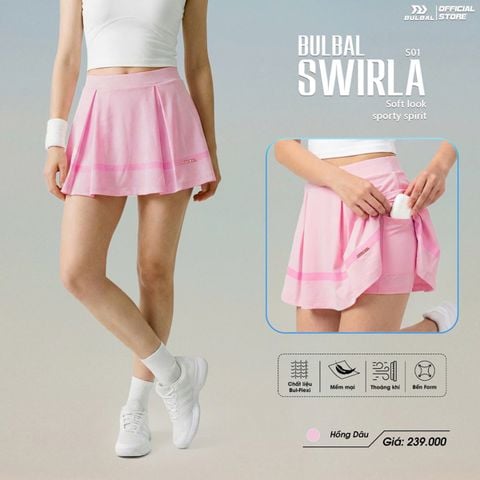  Chân Váy Pickleball Bulbal Swirla S01 Hồng Dâu 