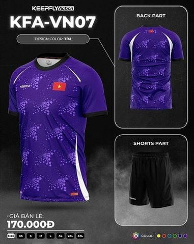  Bộ Quần Áo Bóng Đá KEEPFLY - Việt Nam Tím 