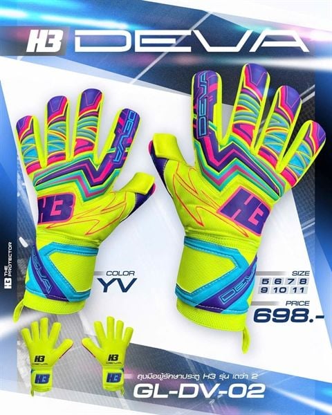  Găng Tay Thủ Môn Chính Hãng Thái Lan H3 DEVA2 Chuối 