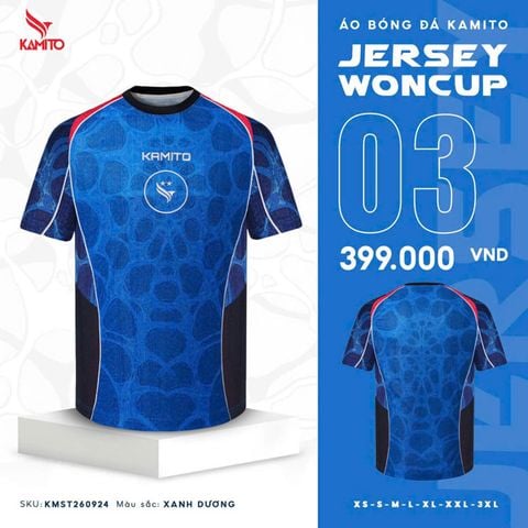  Áo Bóng Đá Kamito Jersey Woncup 03 - Xanh Dương 