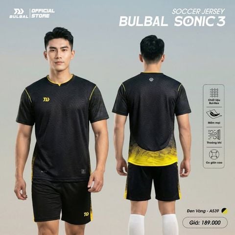  Bộ Quần Áo Bóng Đá Bulbal Sonic 3 Đen 
