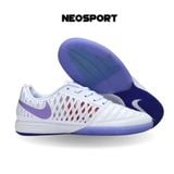  Giày Bóng Đá Futsal Lunar Gato II Trắng Logo Tím Nhạt IC 