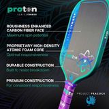  Vợt Pickleball Proton Series 3 Project Peacock Elongated Xanh Ngọc 15mm 