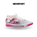  Giày Bóng Đá Cỏ Nhân Tạo Puma Future 8 Ultimate Cổ Cao Trắng/Hồng Hoa Anh Đào TF 