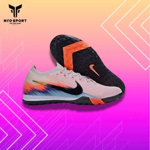  Giày Bóng Đá Cỏ Nhân Tạo Mercurial Vapor 16 Elite Bo Thun Cam Nhạt Xanh Biển TF 