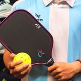  Vợt Pickleball Kamito Alpha-X Lý Hoàng Nam - Xanh Ngọc/Hồng 16mm 