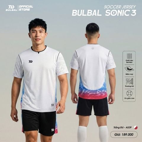  Bộ Quần Áo Bóng Đá Bulbal Sonic 3 Trắng/Hồng/Xanh 