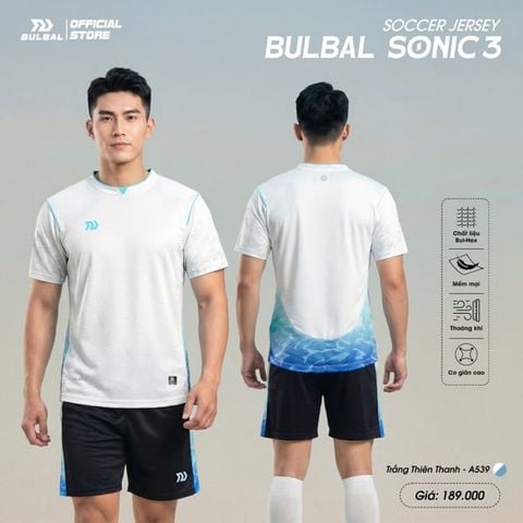  Bộ Quần Áo Bóng Đá Bulbal Sonic 3 Trắng 