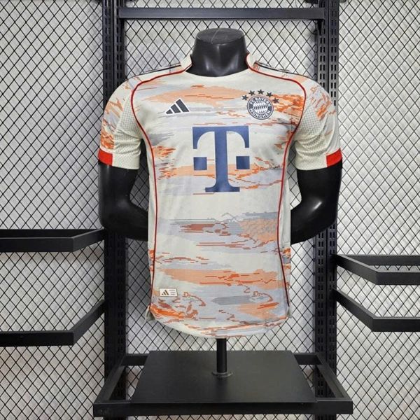  Bộ Quần Áo Bóng Đá Thái Lan - Bayern Munich Trắng/Cam Sân Khách 25/26 bản PLAYER 