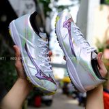  Giày Bóng Đá Cỏ Nhân Tạo Mizuno Alpha Elite Trắng Đế Xám Vàng TF 